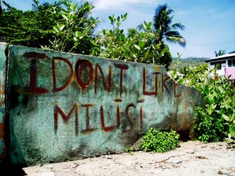 Graffiti on a wall in Liquisa, a town on the western side of East Timor gutteling1.jpg